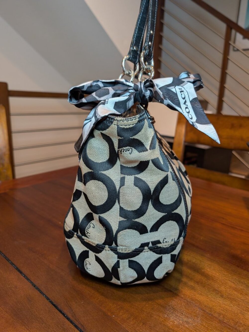 Coach Alexandra Op Art Bag with Silk Scarf - Picture 4 of 8
